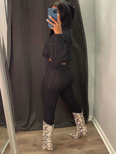 Two Piece Long Sleeves Sweater Pant Suit